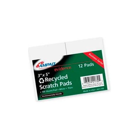 Esselte¬Æ Evidence Glue Top Scratch Pads, 3 X 5, White, 100 Sheets/Pad, 12 Pads/Pack